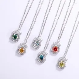 Pendants QZC008 Lefei Fashion Trendy Simple Luxury Classic Diamond-set Moissanite Crown Necklaces Women S925 Silver Party Elegant Jewellery