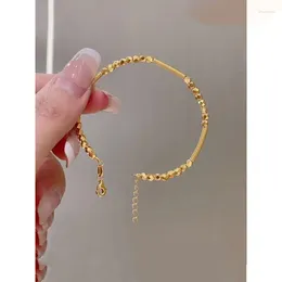 Bangle Crafted In Golden Colour Product With Spring Spacing Bouncing Ball Bracelet Niche Design Women's Compact