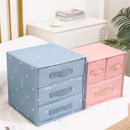 Drawer Organiser Cloth Storage Box With Lid Closet Underwear 3 Grids Bag 240129