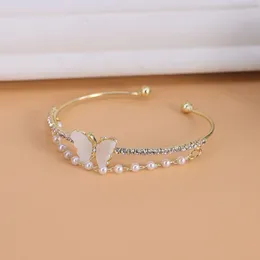 Bangle VENTFILLE 925 Sterling Silver Butterfly Pearl Bracelet For Women Girl Double Layer Shell Zircon Jewellery Gift Drop