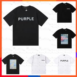 fashion Summer new Purple Tshirt designer mens Tshirt garden collar letter print loose high street casual short sleeve breathable sweat absorption spor 9XIM