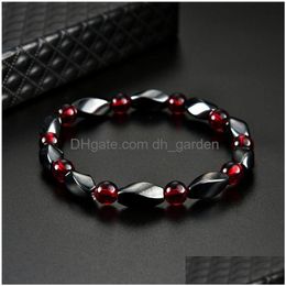 Beaded Health Magnetic Hematite Bracelet Twisted Strands Wristband Bangle Cuff For Women Men Power Healthy Fashion Jewellery 162547 Dr Dh1Ax