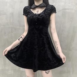 Party Dresses Dark Wind Lace Dress Girl Doll Collar Hollow A-line Skirt Women Evening 2024 For
