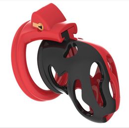 test Contrast Colour Vent Hole Design Male Cock Cage With 4 Penis Ring Bondage Lock Device Adult BDSM Sex Toy Colour Q2265157721