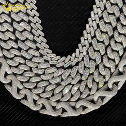 Wholesale 6mm 8mm 10mm 12mm 15mm Hip Hop Vvs Diamond Necklace Bracelet Dropshipping Silver Iced Out Moissanite Cuban Link Chain