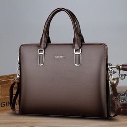 Luxury Cow Genuine Leather Business Mens Briefcase High Capacity Male Shoulder Bag Men Messenger Bag Tote Computer Bags 240130