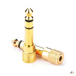 Other A/V Accessories 6.5Mm Male To 3.5Mm Female 6.35Mm Stereo Headphone Microphone O Adapter Converter Gold Plated 2000Pcs/Lot Drop Dhwlk