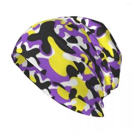 Berets Purple & Yellow Camouflage Knit Hat Hats Baseball Cap Kids For Men Women's