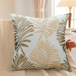 Pillow Decorative Pillowcase Home Decor Soft Palm Leaf Printed Cover With Hidden Zipper Wear For Bedroom