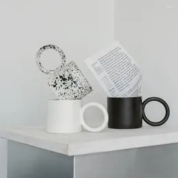 Mugs Big Earring Cup Handle Coffee Mug High Temperature Resistant Ceramic Home Office Water Tea Cups
