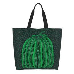 Shopping Bags Yayoi Kusama Abstract Art Pumpkin Grocery Bag Printed Canvas Shopper Tote Shoulder Large Capacity Durable Handbag