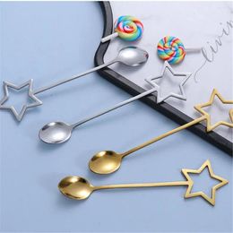 Coffee Scoops Creative Dessert Scoop Stirring Teaspoon Ice Spoon Milk Tea Stirrer Star Stainless Steel