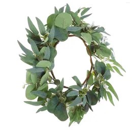 Decorative Flowers Garland Decoration Autumn Door Wreaths For Front Wall Plant Outside Spring Eucalyptus Hanging