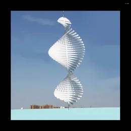 Decorative Figurines Kinetic Blank Sublimation Wind Spinner 3D Spiral Windchime Chime Sculpture Hanging Outdoor Indoor Garden Decor 10X25cm