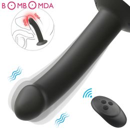Anal Plug Prostate Massager Sex Products Wireless Remote Vaginal Stimulator With Sucker Silicone Dildo Sex Toys for Man Woman 240126