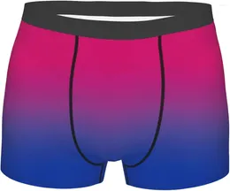 Underpants Men's Boxer Briefs Blue-violet Gradient Printed Mens Soft Underwear Comfy Breathable Short Trunk