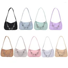 Evening Bags Retro Women Underarm Stylish Butterfly Chain Casual Pure Color Mini Single Shoulder Handbag For Daily Shopping