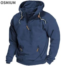 Autumn Winter Mens Hooded Solid Colour Sweatshirt Male Sportswear Casual Green Blue Loose Solid Colour Hoodies Plus Size S-XXXL 240124