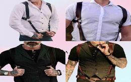 Vintage Leather Suspender Men Medieval Renaissance Suspensorio Apparel Shoulder Accessories Belt Strap Harness Chest Punk J9R74332490