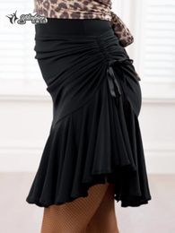 Skirts Square Dance Black Body Skirt Pull Rope Safety Pants Latin