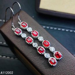 Dangle Earrings KJJEAXCMY Fine Jewellery Natural Ruby 925 Sterling Silver Women Gemstone Support Test Beautiful