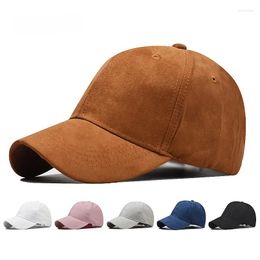 Ball Caps Pure Suede Retro Baseball Cap For Men Women Solid Colour Adjustable Faux Fur Snapback Outdoor Sport Sunscreen Visor Gorras