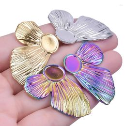 Stud Earrings 6Pcs/Lot Stainless Steel Vintage Hollow Big Flower Petal For Women Elegant Geometric Girl Pendientes Jewellery Bulk