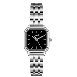Fashion Womens high appearance level simple exquisite square steel wristwatch band luxury quartz watch A3