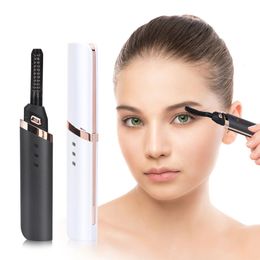 Electric Eyelash Curler Fast Heating Natural Curling Iron Temperature Adjustable Makeup Pen USB Charging 240131