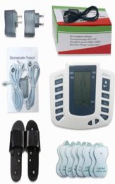 Electrical Stimulator Full Body Relax Muscle Digital Massager Pulse TENS Acupuncture with Therapy Slipper 16 Pcs Electrode Pads6222420