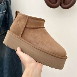 Boos Ultra Mini Platform Lies Boots Mustard Seed Driftwood Goat Boot Tazz Hausschuhe Tasman Slides Les Petites Wildleder Wollmischung Australien 768