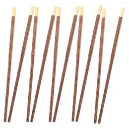 Kitchen Storage 5 Pairs Chopsticks Chicken Wing Chinese Noodle Boutique Wood Frying Cooking Wooden