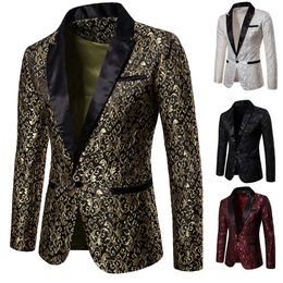 Mens Floral Party Dress Suit Stylish Dinner Jacket Wedding Blazer Prom Tuxedo 240126