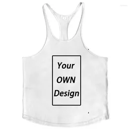 Men's Tank Tops Mens GYM Top Custom Your Own Logo Design Print Vest Running Workout Bodybuilding Fitness Shirt Tees Sleeveless