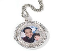 iced out custom picture pendant necklaces men women hip hop luxury designer diamond customize po pendants couple family jewelry1116225