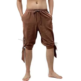 Men's Pants Shorts Costume Trousers Mediaeval Retro Street Style Waist Drawstring Casual For Summer 2024