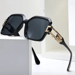 Sunglasses 2024 Fashion Square Men Women Big Frame Gradients Lens Designer Oversized Sun Glasses UV400