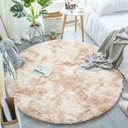 Christmas Round Area Rug Carpets for Living Room Soft Home Decor Bedroom Kid Plush Decoration Salon Thicker Pile 240131