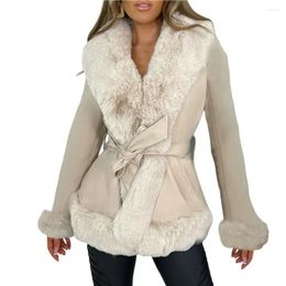 Women's Jackets Women Jacket Large Fur-Collar Firm Stitching Keep Warm High Street Lady Coat For Travel