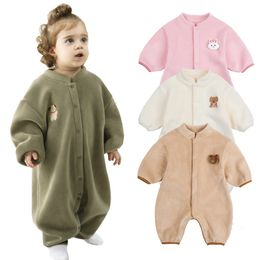 Autunno Inverno Tute per bambini Morbido pile Cartoon Pagliaccetto per bambini per ragazze Ragazzi Tutina per bambini Abbigliamento per bambini 240118