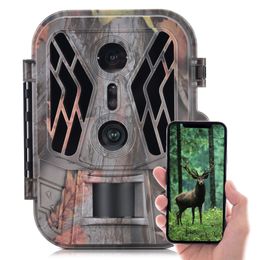 Dual Lens Trail Camera 36MP 4K Motion Activated Wildlife Hunting Camera No Glow Night Vision Wildlife Scouting Camera 240126