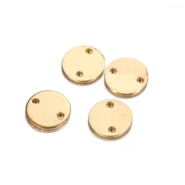 Charms 20PCS/lot Double Hole Copper Round Disc For Jewellery DIY Making Handmade Accessories