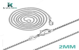 10pcs High Quality 2MM Silver Box Chain Necklace for Kids Children Boy Girls Womens Mens Silver fashion Jewellery 2019 KASANIER3509398