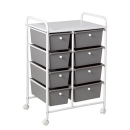 6Drawer Rolling Cart WhiteGrey Home Office Storage 240125