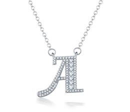 AZ 26 Letters Couple Necklace Silver Pendant Chain For Women House Name Fashion Cubic Zirconia Gold Love Necklace Jewelry48071966732624