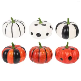 Decorative Flowers 6 Pcs Artificial Pumpkin Decors For Halloween Lifelike Ornaments Vegetable Foam Models