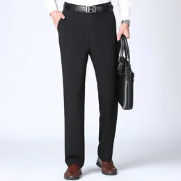 Men's Suits Business Casual Suit Pants 2024 Autumn Winter All-match Clothing Solid Colour Commute Straight Zipper Mid Waist Trousers