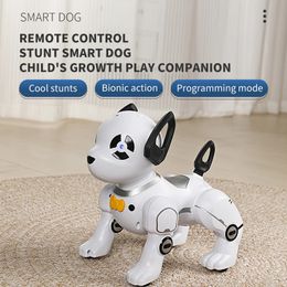 RC Robot Electronic Stunt Dog Toy Remote Control Intelligent Animal Pets Programmable Music Song Kids Toys For Boys Girl Gift 240131