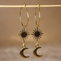 Dangle Earrings Sun And Moon Boho Jewellery Jewellery Astrology Gold Colour