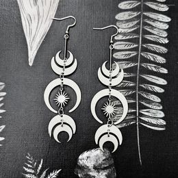 Dangle Earrings Phases Of The Moon Statement Solar Eclipse Celestial Witchy Hypoallergenic - Gift For Her Women